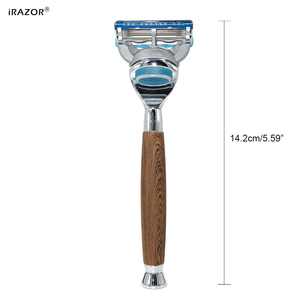 iRAZOR Classic 5 Layer Fusion Safety Razor Manual Man Shaver Barber Beard Grooming Tool Wood Grain Handle Man Birthday Gift 241230