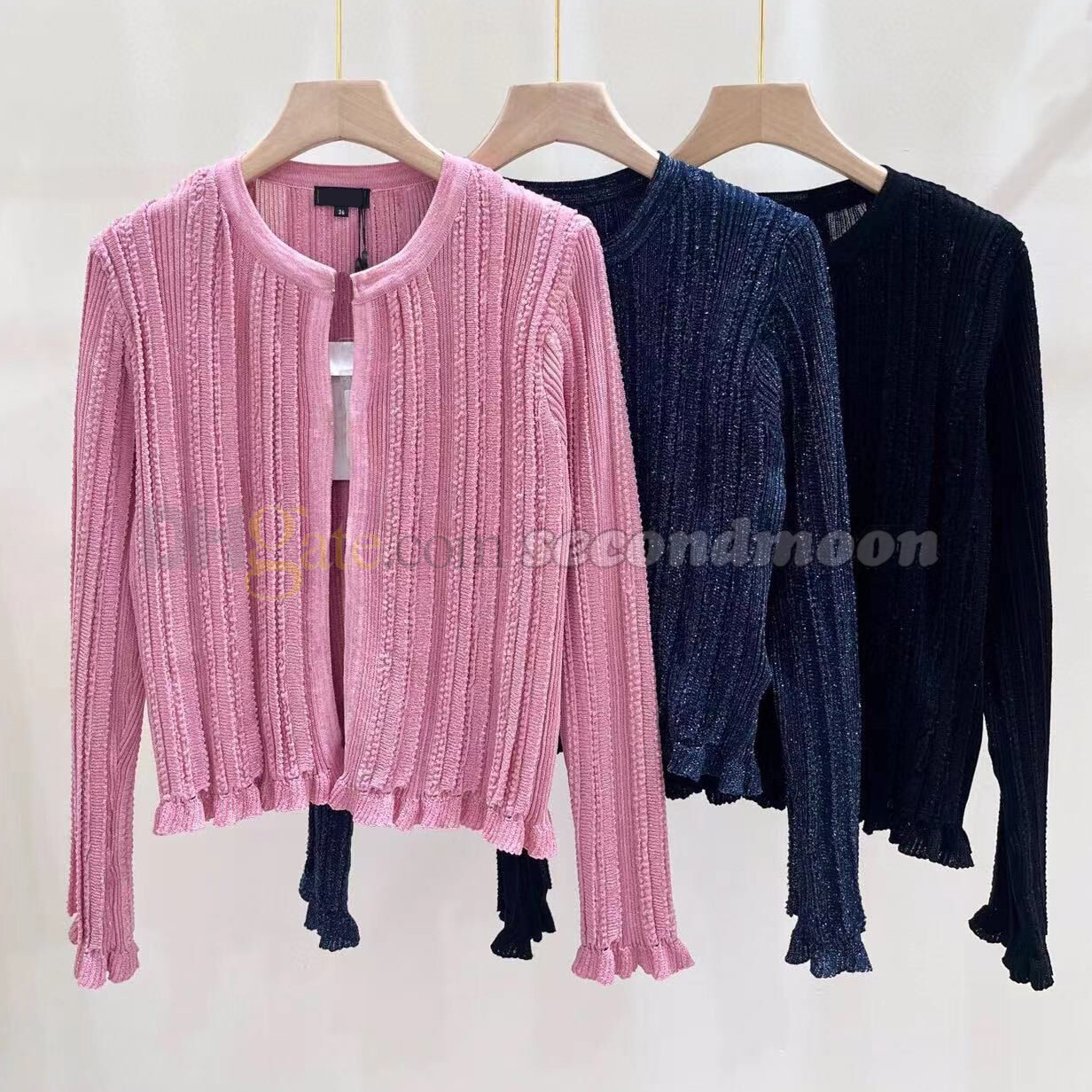 Sexy Hollow Knits Tops Women Designer Knitting Top Long Sleeve Knitted Tee Spring Autumn Cardigan