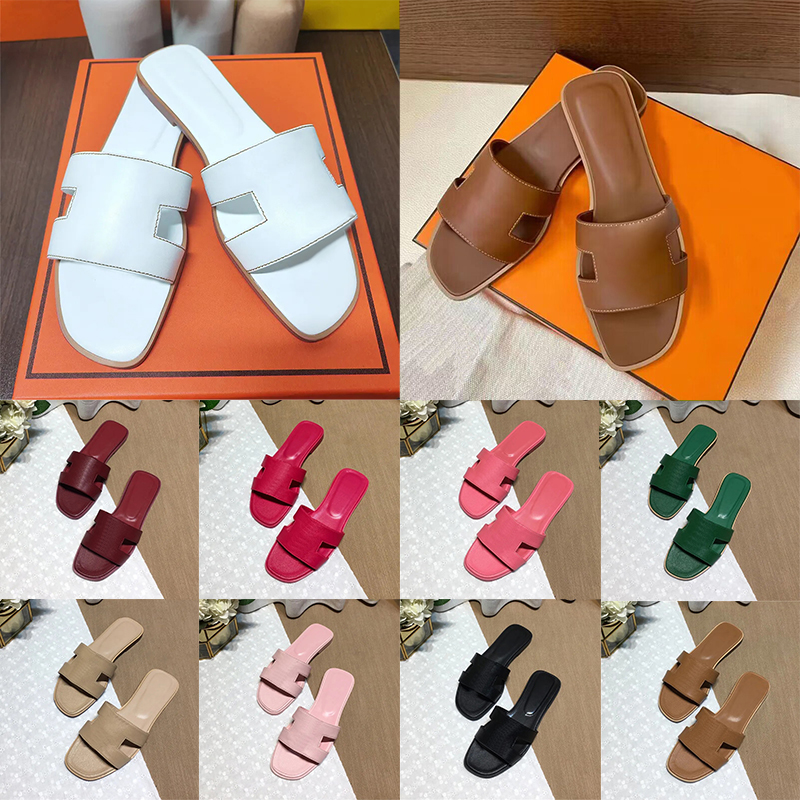 2025 free shipping designer slippers women platform sandals flat slides shoes sliders black white khaki patent womens slipper flip flop outdoor oran sandles chypre