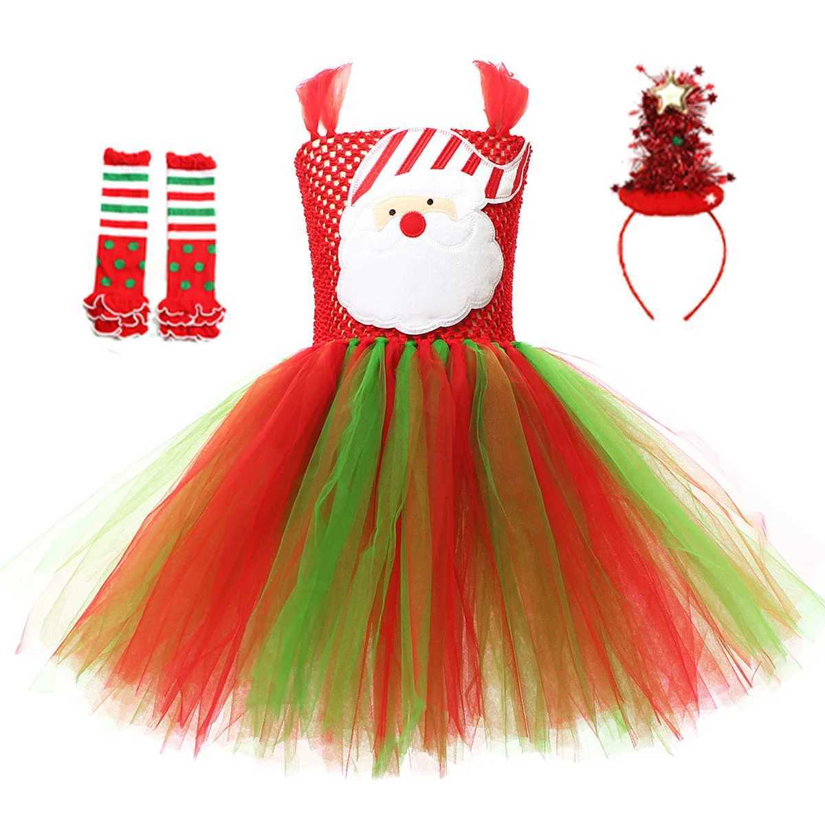 Sparkly Christmas Elf Tutu Girls Dress Santa Claus Childrens Clothing Halloween Clothing Childrens Christmas Clothing W241231