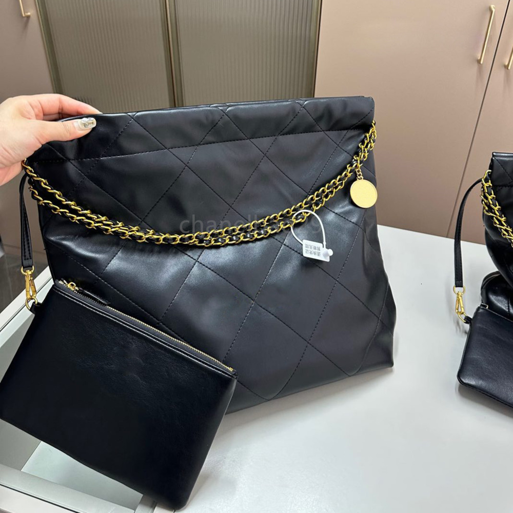 Evening Bags 100% Designer bag Genuine Chain Shoulder Bags Bra Designer Fashion Women Leather Shopping Tote Purses and Handbags Large Capacity Bucket Bag 25New