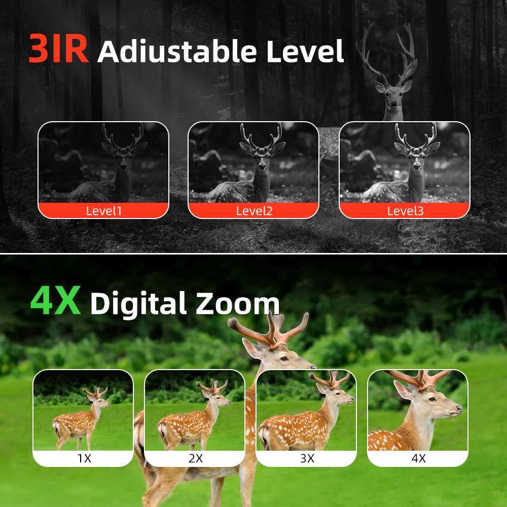 New Arrival Night vision thermal rifle with 3-level infrared and cross axis 4X zoom high-definition video camera used for hunting T241231