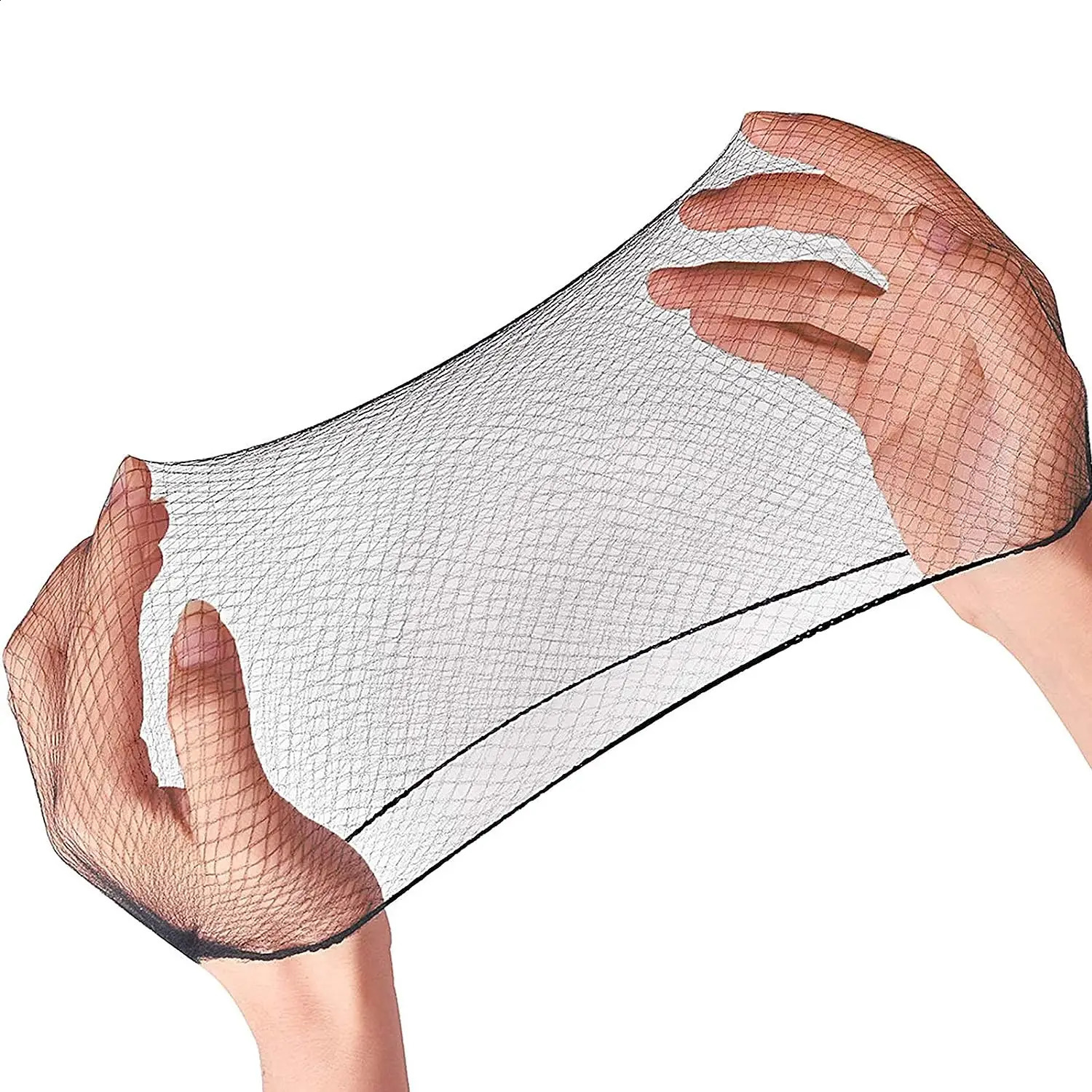Hair Net 50 Pcs 24 Inches Hair Nets Elasticity Invisible Elastic Mesh for Food Service Ballet Bun Sleeping Women and Wig 241230