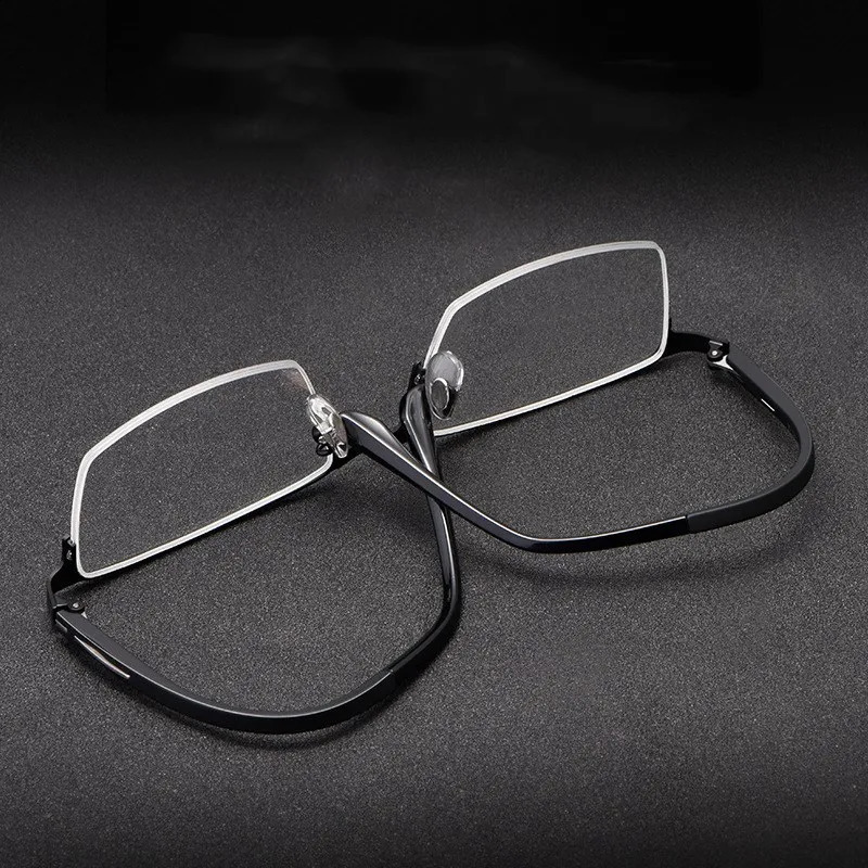 YIMARUILI Fashion Super Tough Alloy Eyeglasses Frame Business Casual Optical Prescription Half Frame Glasses Men P9916 241230