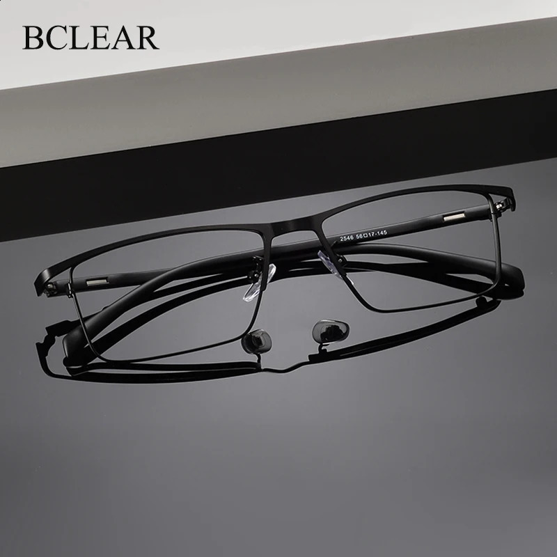 BCLEAR Alloy Glasses Frame Business Men Ultralight Optical Prescription Eyeglass Fashion Full Rim Myopia Eyewear 241230