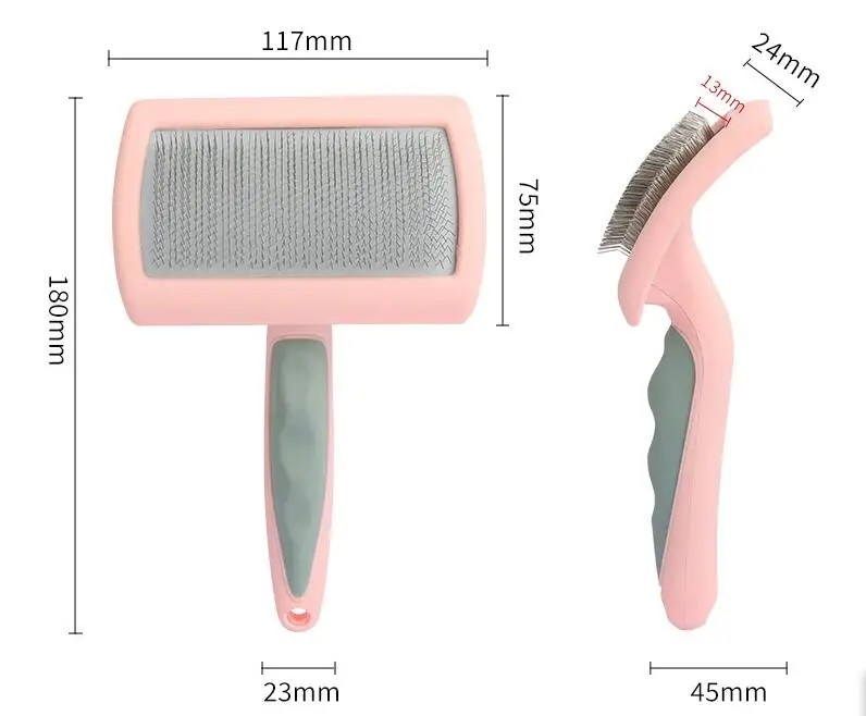 Dog Brush Stainless Steel Dogs Combs Massage Dog Grooming Brush Pet Hair Remover Cleaning Tools Soft Handle Cat Comb Brush Cat