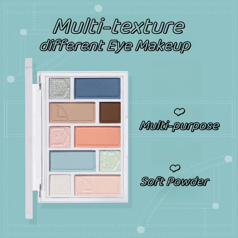 10 Colors Eye Shadow Palette Matte Pearlescent fine Eye Shadow Blusher Highlighter Concelar Powder 241231