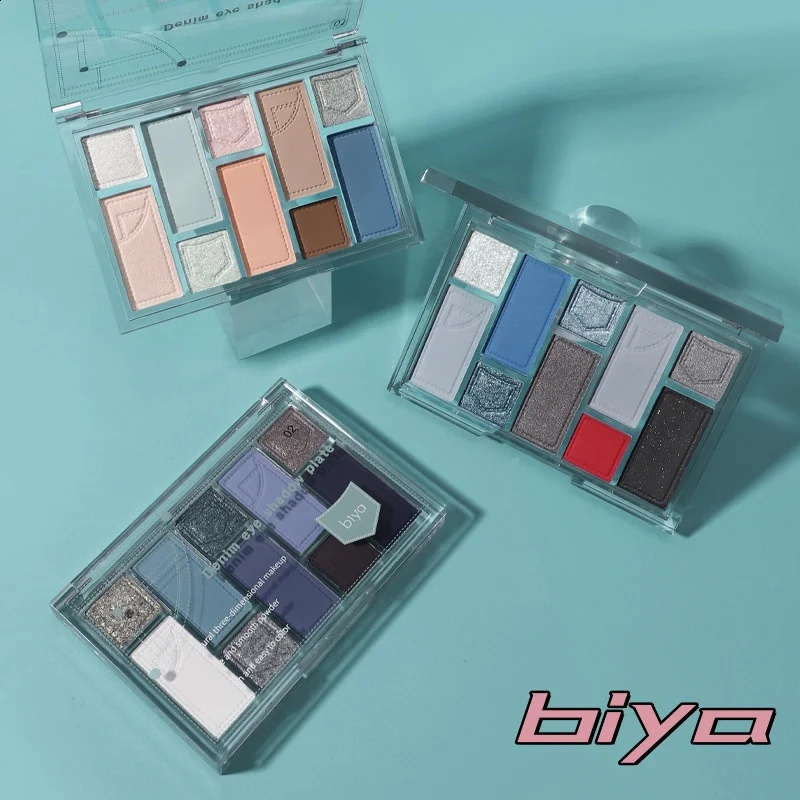 10 Colors Eye Shadow Palette Matte Pearlescent fine Eye Shadow Blusher Highlighter Concelar Powder 241231