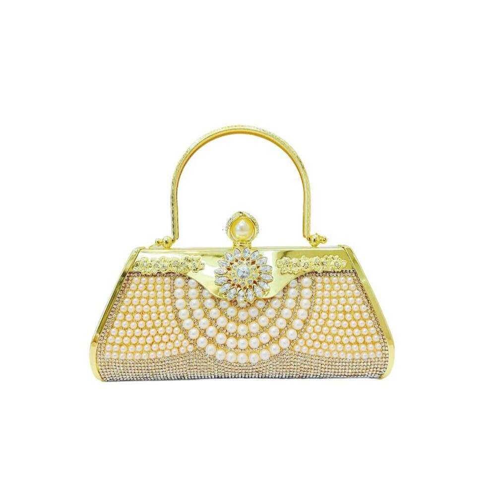 New Dia Inlaid Handbag With Large Capacity Celebrity Party Bag, Versatile Dress Pearl Banquet Bag