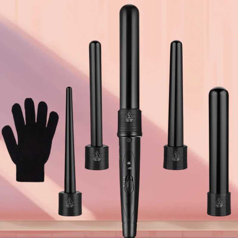 Multi tube multifunctional hair curler household electric stone ceramic household black pink hair curler W241231