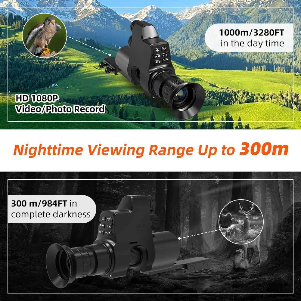 New Arrival Night vision thermal rifle with 3-level infrared and cross axis 4X zoom high-definition video camera used for hunting T241231