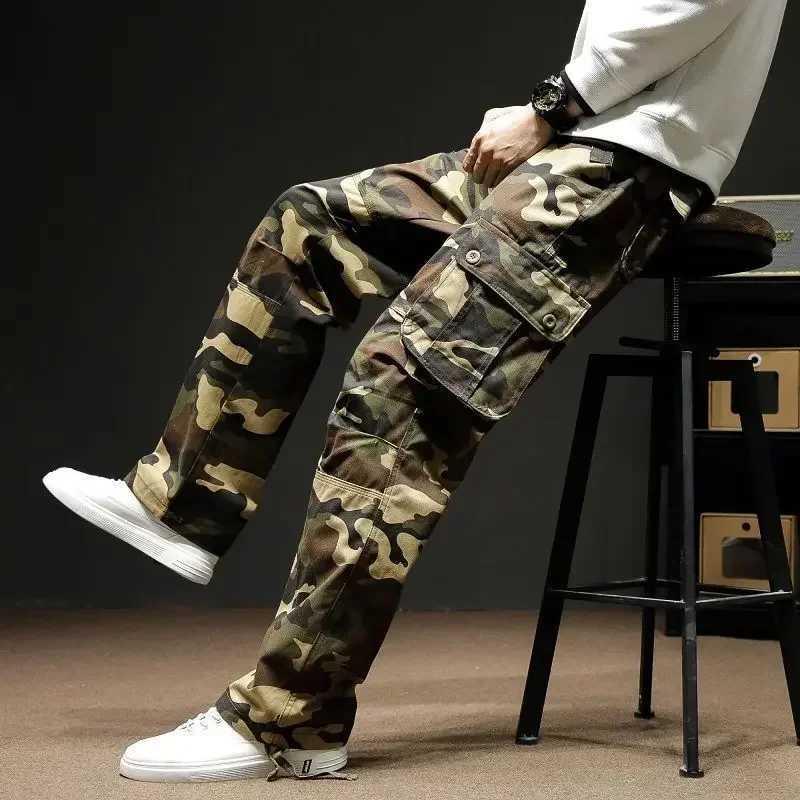 Trousers Mens Camo Casual Korean Cotton Designer Loose Camo Product Pants Mens Cheap Techwear Fashion Street Emo W241231