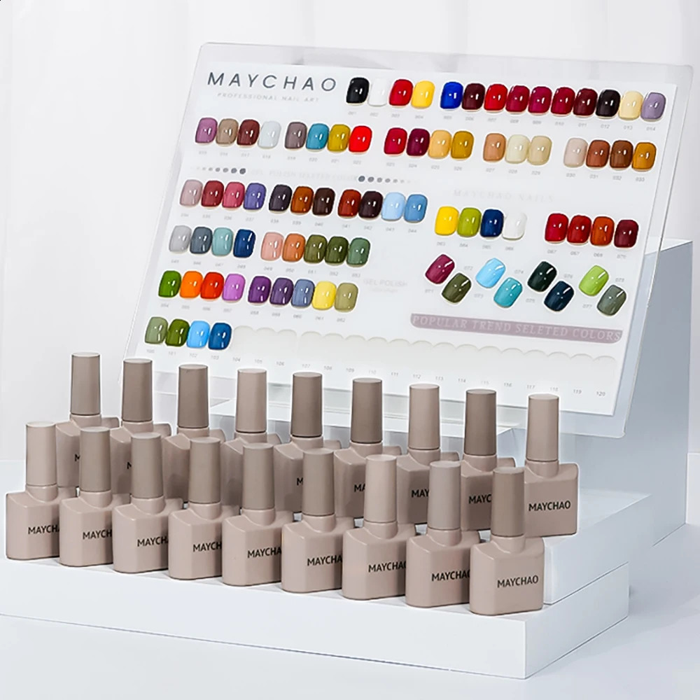 MAYCHAO Nail Gel Polish 83 Colors Gel Nail Polish Semi Permanent Gel Base Top Coat Nail Art Manicure Soak Off LED UV Gel Varnish 241230