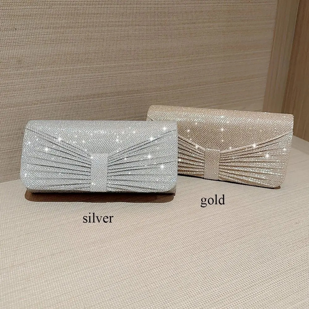 Gold Silver Evening Bag Women Elegant Fashion Banquet Clutch Chain Shoulder Bags Purse Female Wedding Party Bags 241231