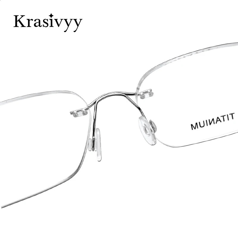 Krasivyy Pure Rimless Glasses Frame Men Prescription Eyeglasses Germany Women Myopia Optical Frame Screwless Eyewear 241230