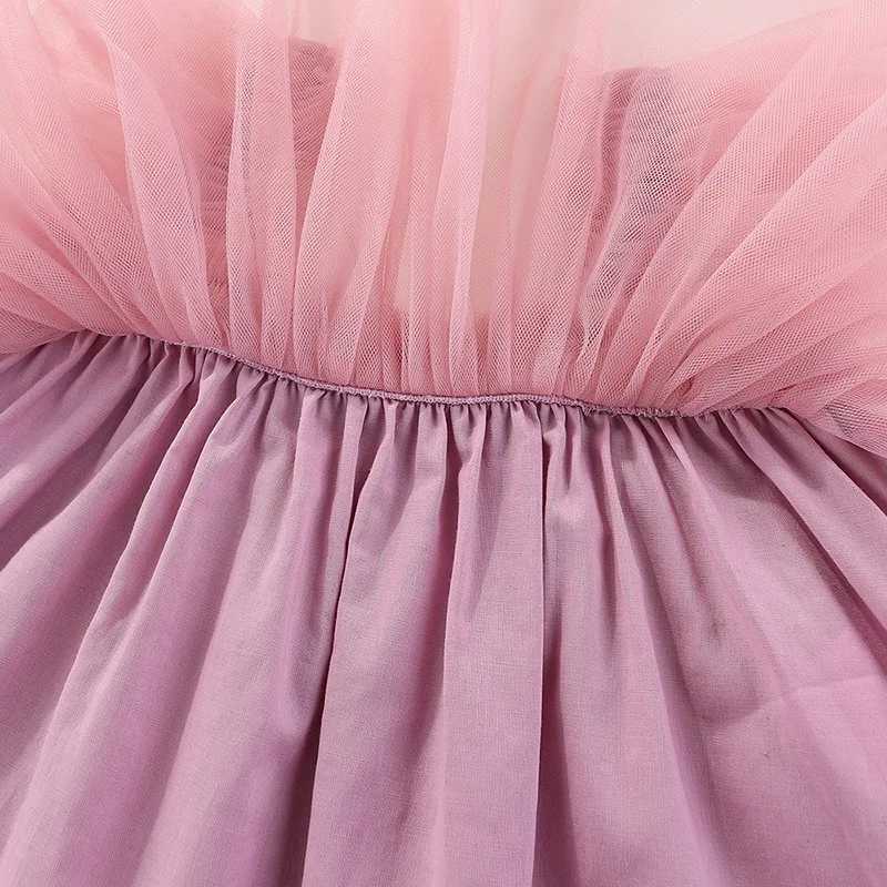 Summer Babys Clothing 0-6Y Sweet KidsCamisole Dress Girls Suspender Flying Sleeve Tulle Dress Girls Outfit W241231