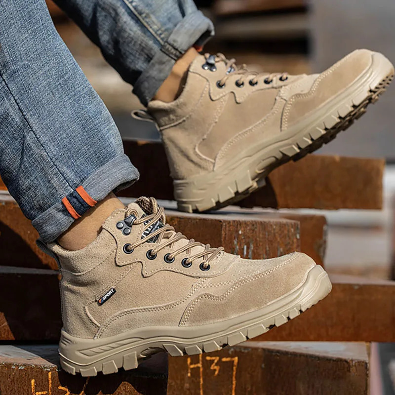 Mens Safety Shoes Anti Smashing Anti Piercing Boots for Men Anti Slip Work Shoes Breathable Lightweight Sneakers Workwear Shoe 241231