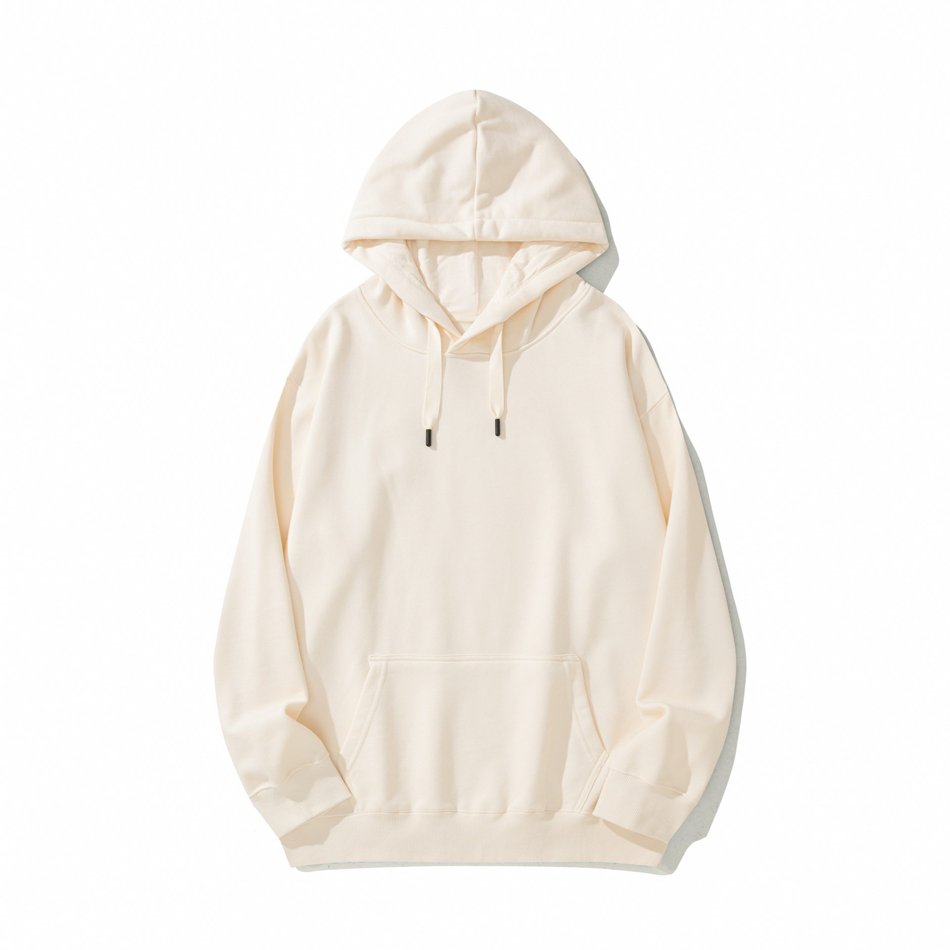 M12301 Men's Large Size Loose Heavy Solid Color Pullover Hoodie Jacket