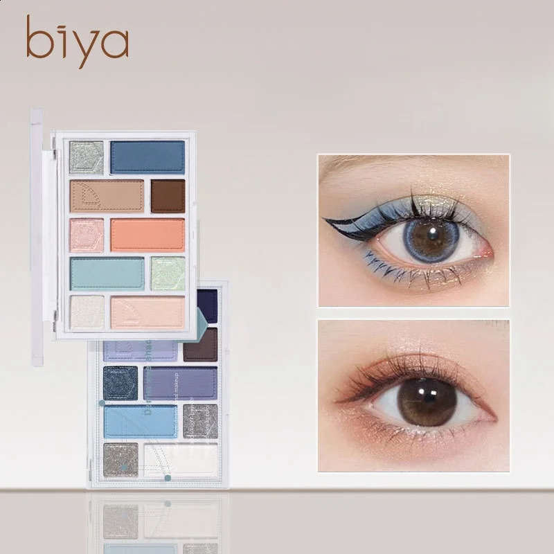 10 Colors Eye Shadow Palette Matte Pearlescent fine Eye Shadow Blusher Highlighter Concelar Powder 241231