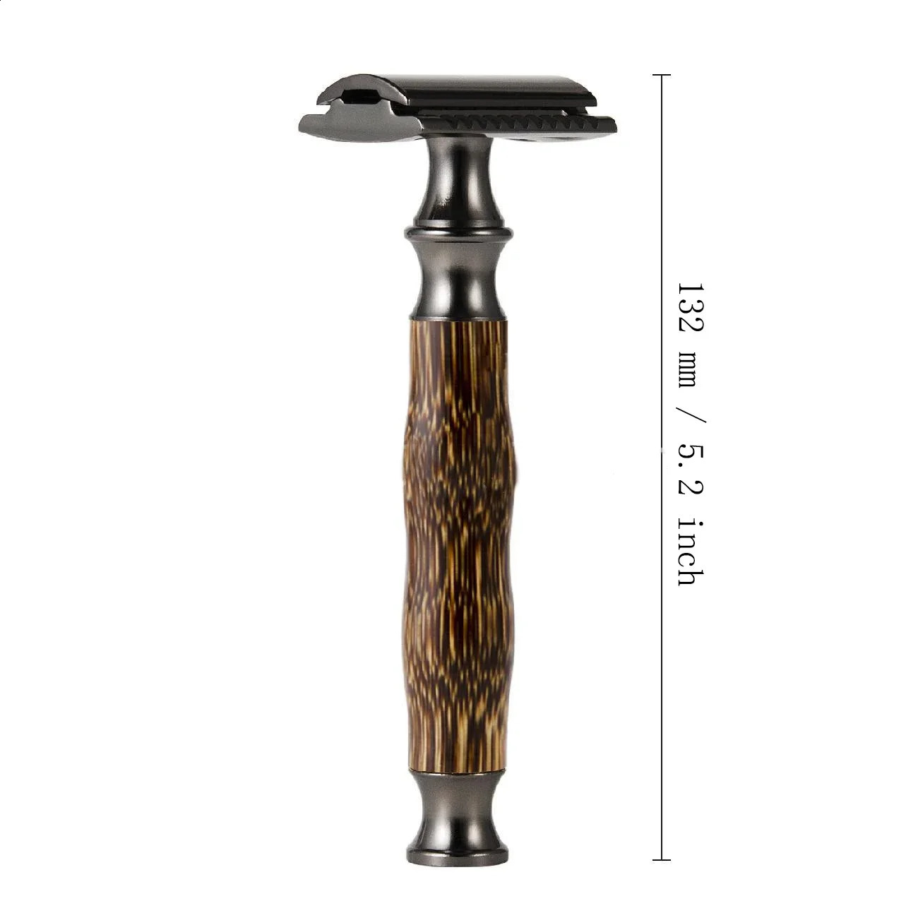 1pc Classic Bamboo Handle Safety Razor Manual Double Edge Shaving Safety Shaver Shaving Barber Razors T-shaped Razor For Men 241230