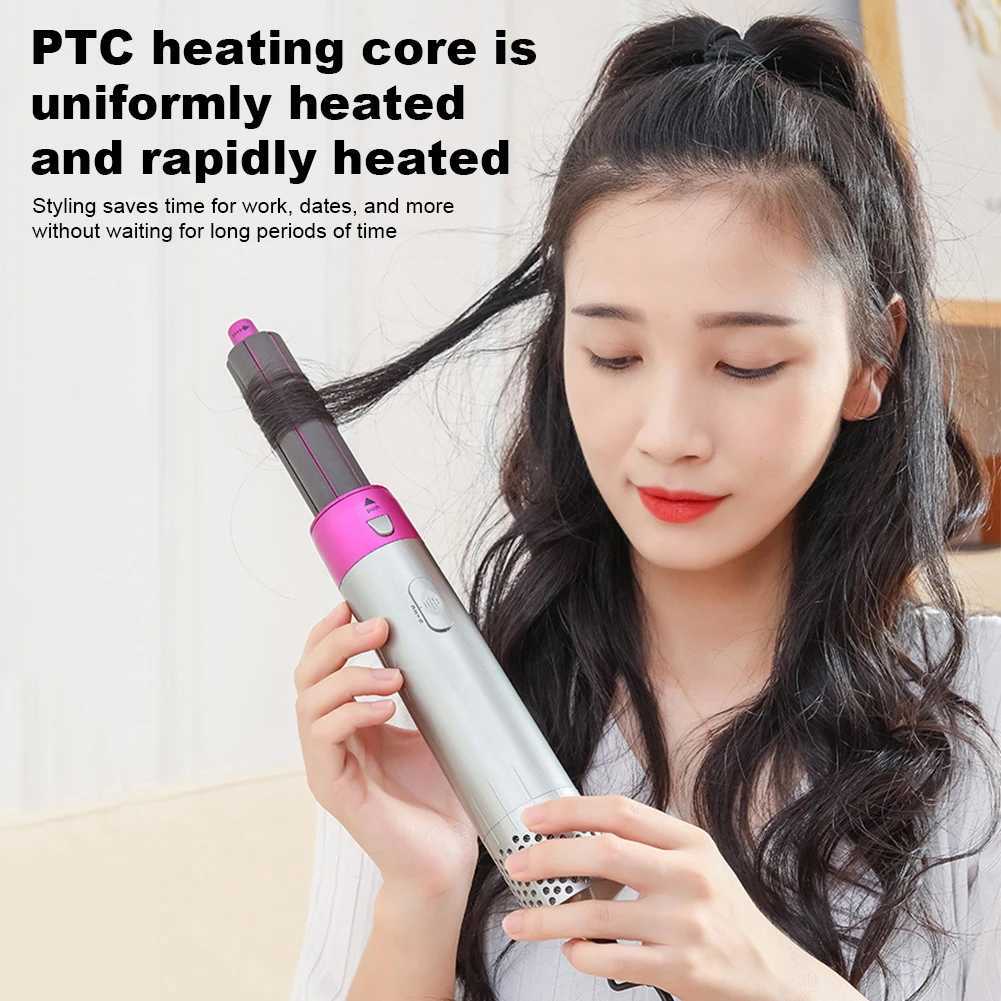 5-in-1 hair dryer brush 3-temperature setting electric hair dryer hot comb hair curler detachable styling tool W241231