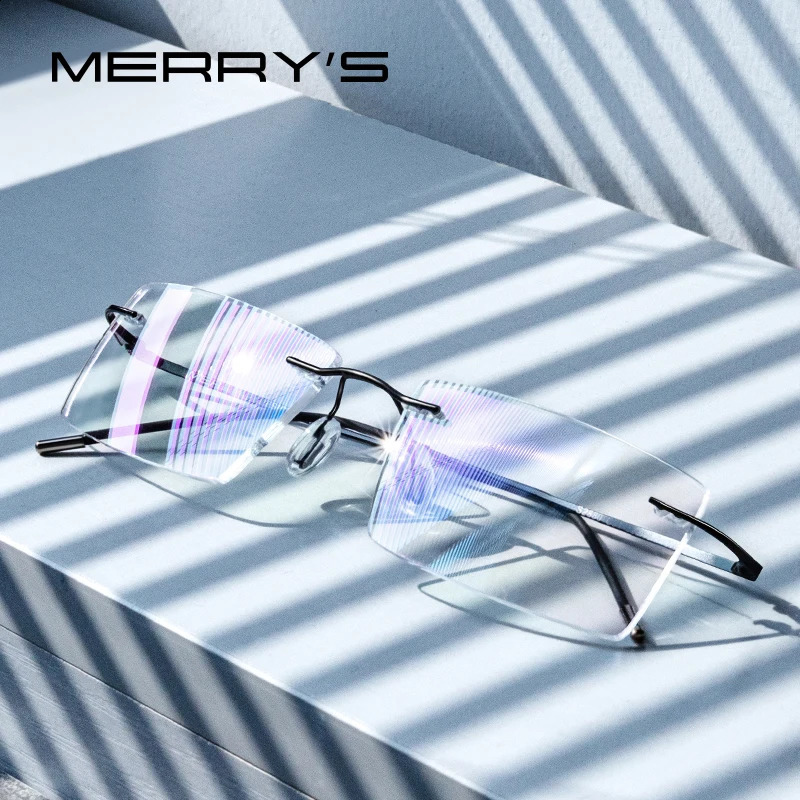 MERRYS Men Alloy Rimless Glasses Frame Male Square Ultralight Man Frameless Myopia Optical Frames Eyewear S2880 241230