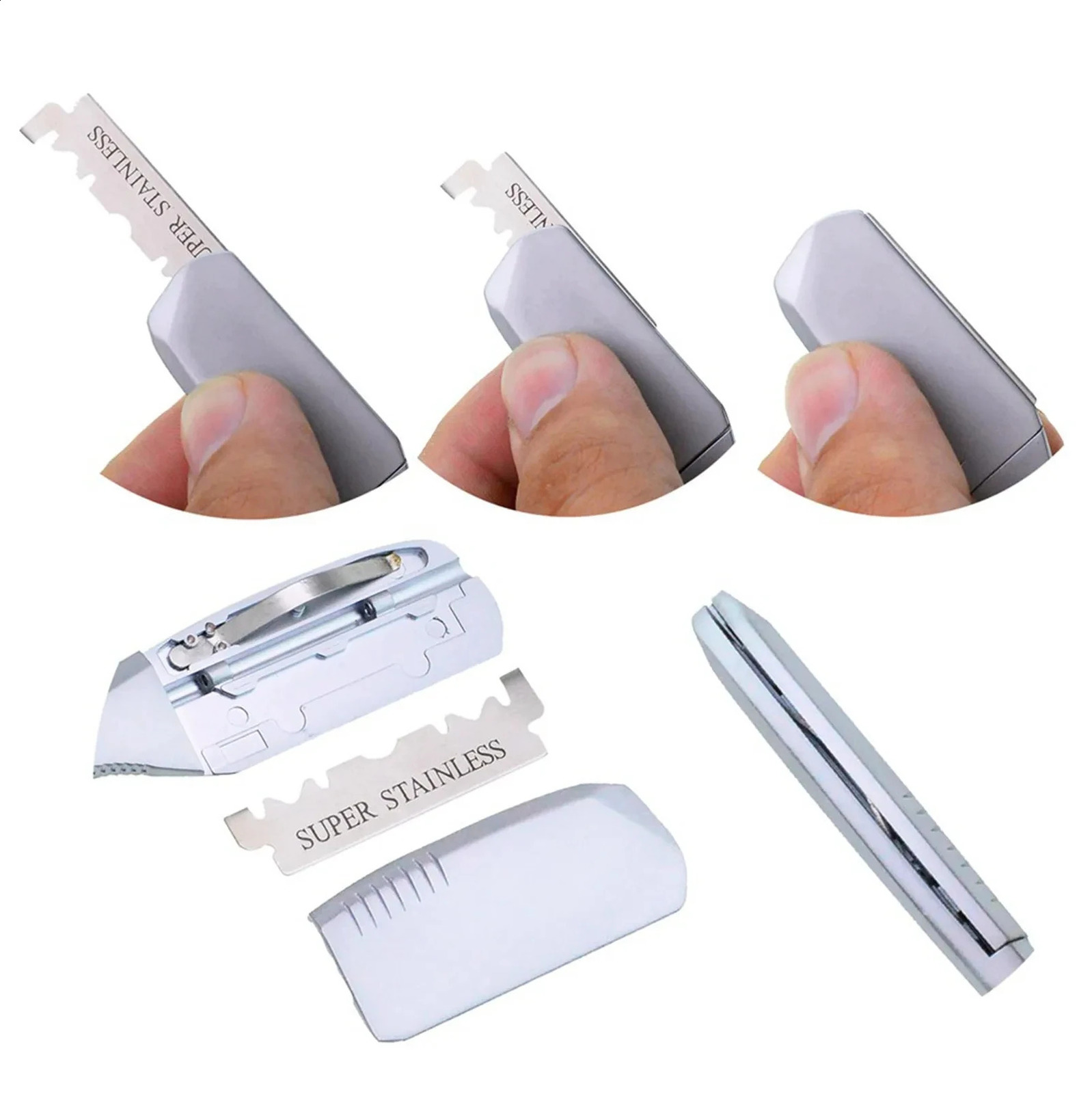 Spring Easy Replace 100 Single Durale Edge Blades Razors Manual Shaver Professional Barber Razor Beard Face Shaving Knife 241230