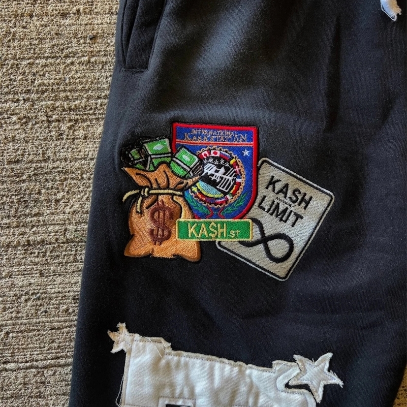 American Sweatpants Y2K Pants Men Gothic Hip Hop Letter Patch Retro Double Layer n Baggy Elastic Waist Casual 241228