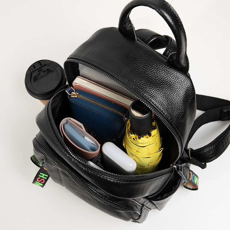 Shoulder 2022 new Korean version trendy versatile fashion cowhide women's casual travel bag soft leather backpack