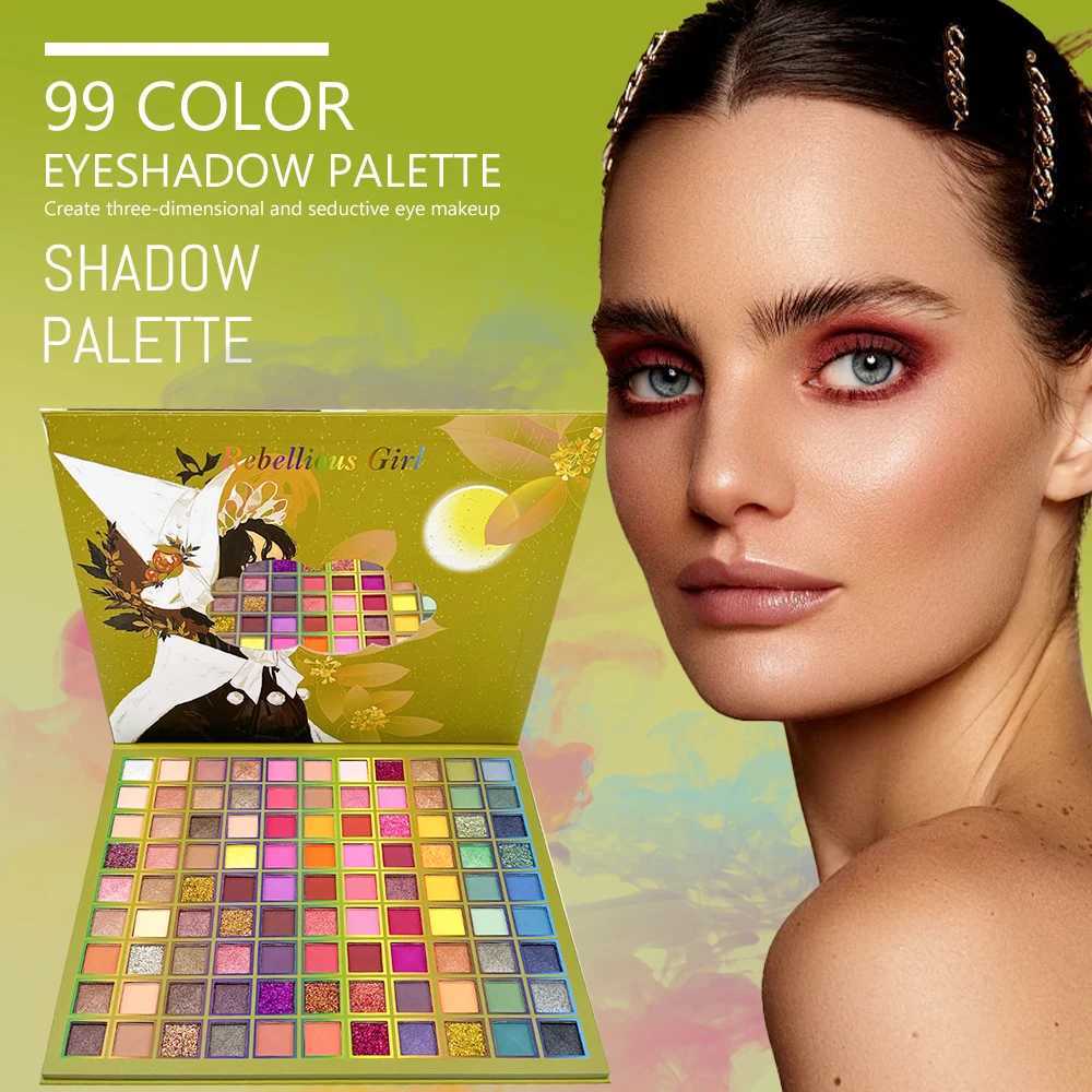 99 color rainbow eye shadow makeup board professional matte flash board durable eye shadow board suitable for womens cosmetics W241230