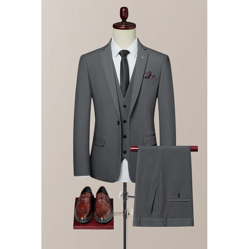 L12312025 Korean style three-piece suit groom wedding dress formal British style business