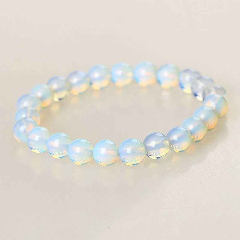 New 8mm round crystal moonstone natural stone elastic bead bracelet W241231