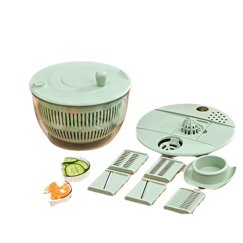 5L Multi-functional Salad Spinner & Grater | 8-in-1 Kitchen Tool with Slicer, Juicer, and Egg Separator