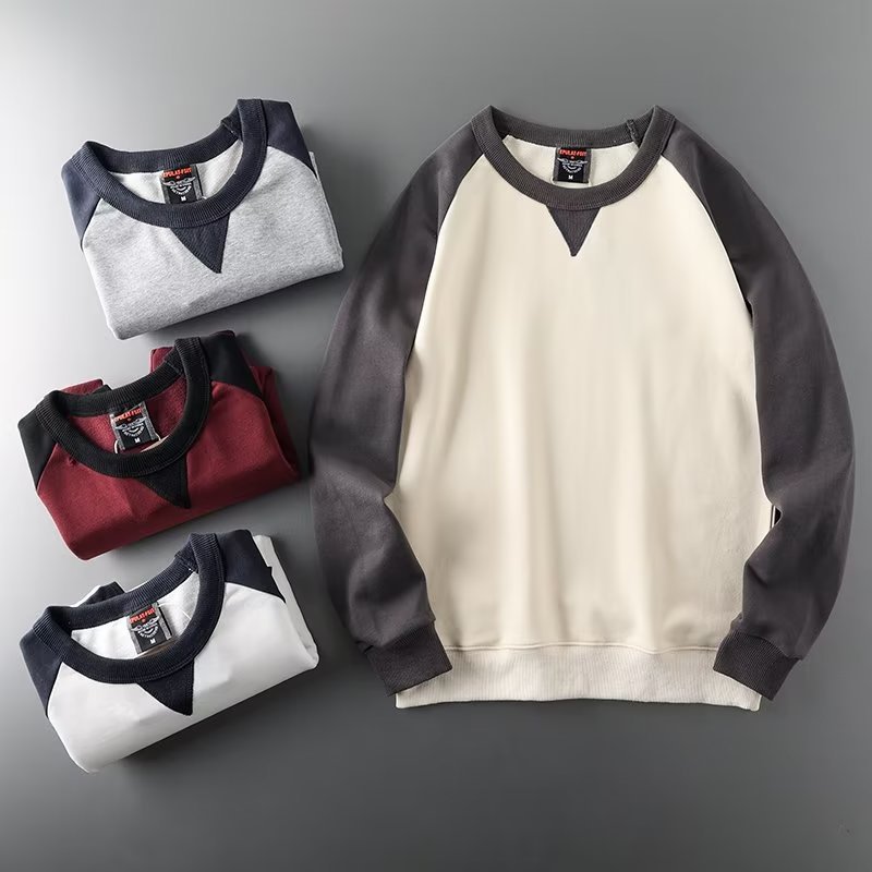 (205) Spring and Autumn new casual versatile raglan sleeve round neck pullover sweatshirt