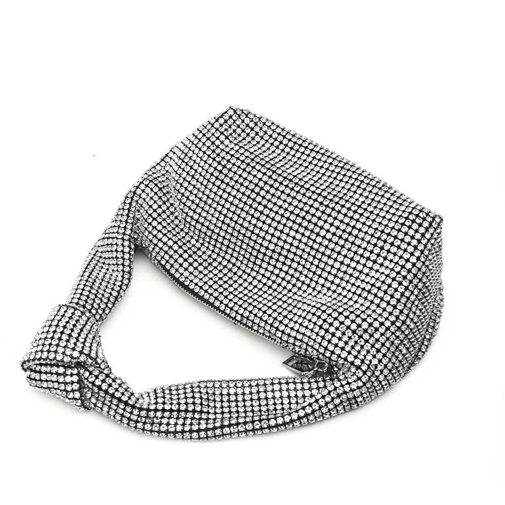Bg Full Glitter Knotted Handbag Crystal Rhie Hobo Dumpg Bags Dia Evening Clutch Crossbody Bag Satchel bag Shoulder bag