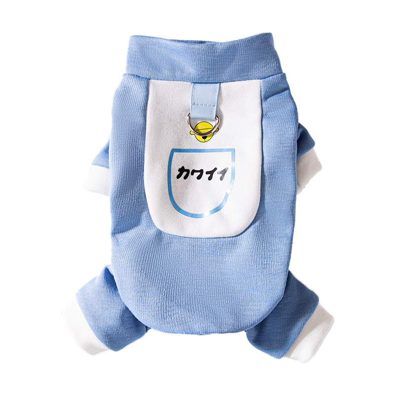 Autumn and winter cat clothing traction four legged hoodie thin design for kittens, puppies, blue cats, hairless cats, pet clothing HS50