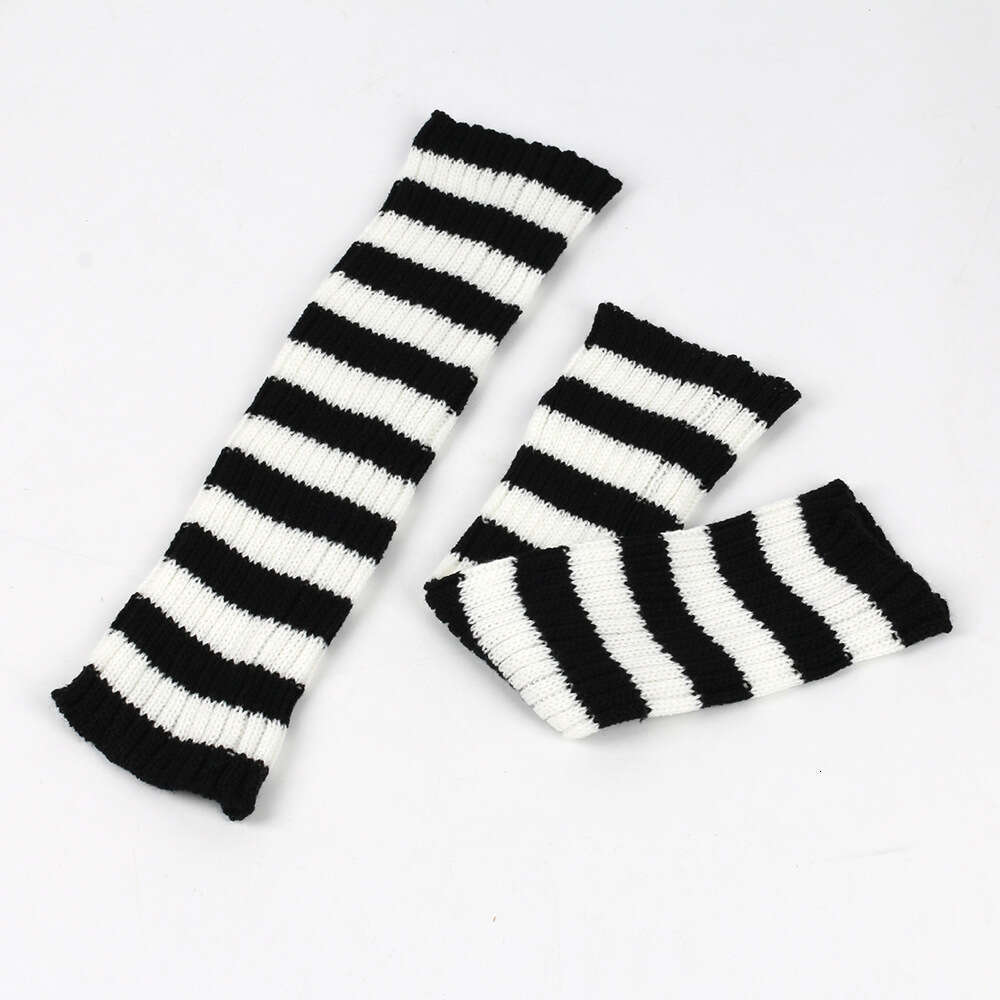 Warm Woolen Men Women, Leg Warmers For Autumn And Winter, Knitted Foot Protection Colorful Striped Boot Covers, Stacked Sock Covers