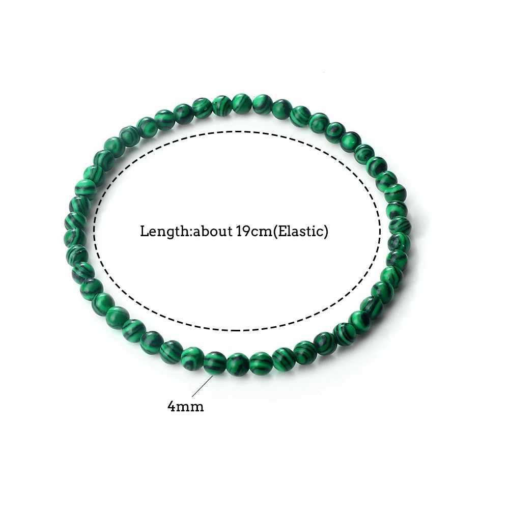 Minimst 4MM Peacock Stone Bead Bracelet Colorful Womens Couple Bracelet and Bracelet Chain Friendship Pulsera Jewelry Gift New W241231