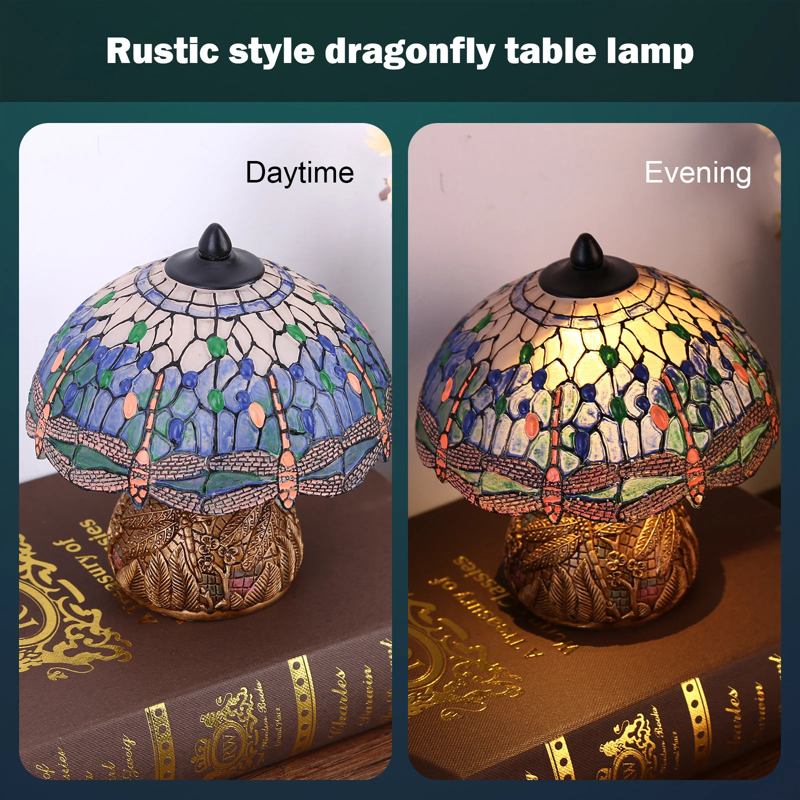Dragonfly style desk lamp antique desk lamp bedroom living room 241226