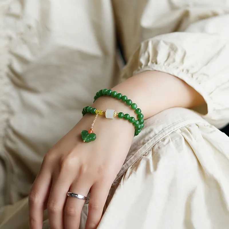 Natural Hetian Jade Luxury Quty Fashion Jewelry Exquisite Elegant Simple Premium Bracelet Sexy Young Girl Exquisite Jewelry W241231
