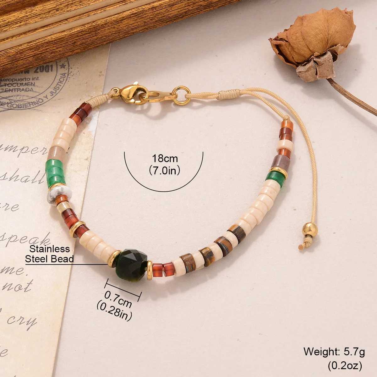 Bohemian Colorful Charm Beads Adjustable Womens Bracelet Cadeau Womens Bracelet W241231