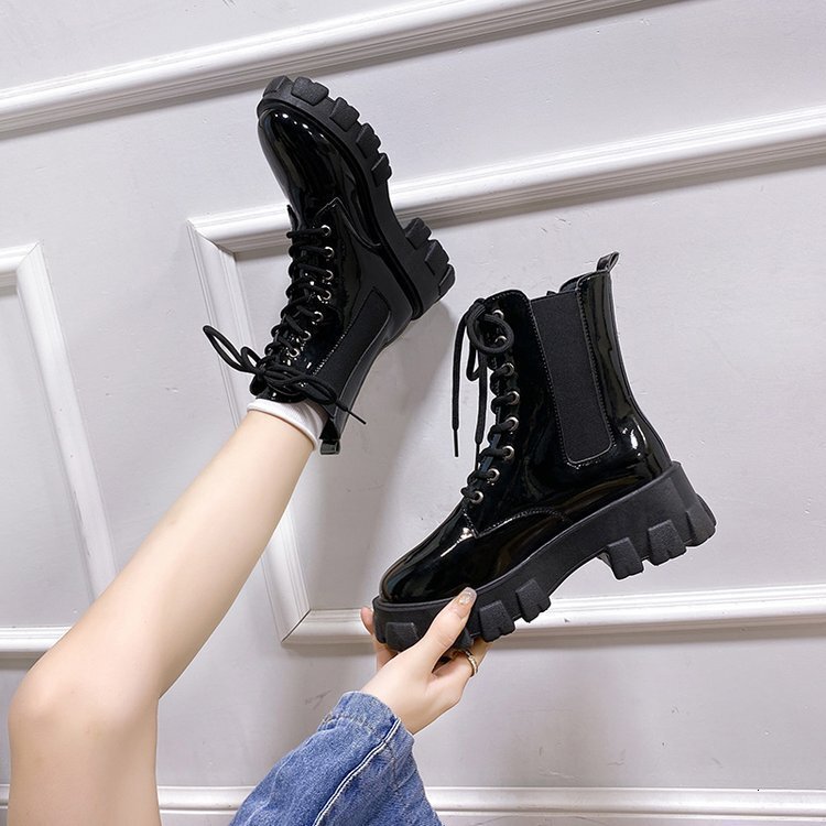 Martin British Ddmywed Style New In Trendy Cool Fashion Black Short Sole Thick Heel Women S Boots Chinese Brand Shoes F Ddmysaturn