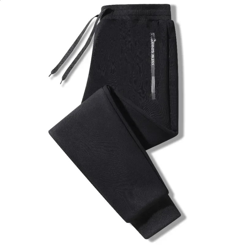 Mens Casual Pants Plus Size L7XL Autumn and Winter Velvet Thick Loose Large Zipper Cotton Warm Trousers 241230Z