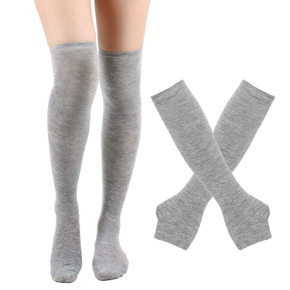 Striped Gloves, Knee High Long Socks, Halloween Cosplay Party Costume Set