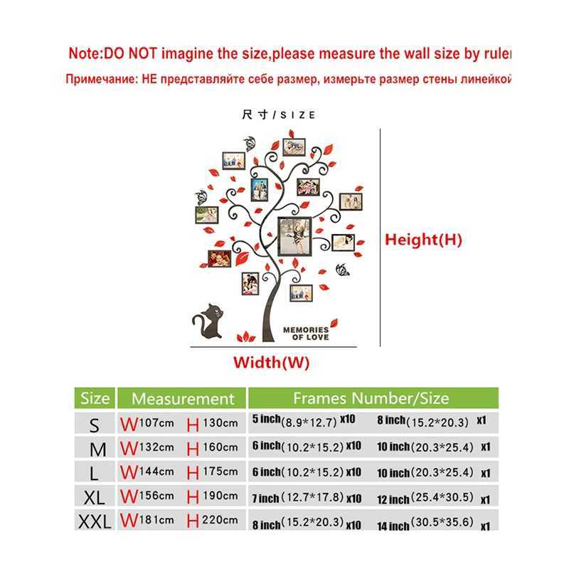 Frames 3D Acrylic Mirror DIY Photo Frame Living Room Art Decoration Home Photos Tree Wall Stickers CL241231 H260306