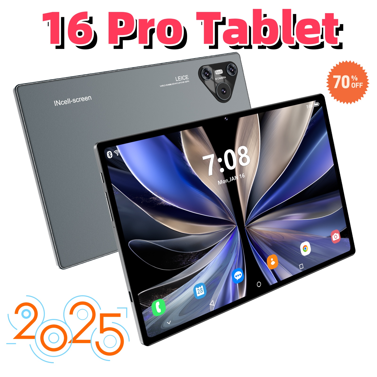 New 16 Pro Tablet PC 10.1 Inch All-in-one Business Computer 5G Android System 8.1 Suitable for Office and Entertainment