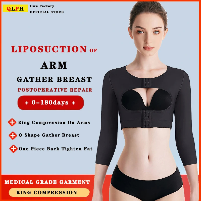Arm Shaping Clothes After Liposuction Surgery Support Breast Corset Tight Fitting Compression Tops Prevent Hunchback Open Bust 241231