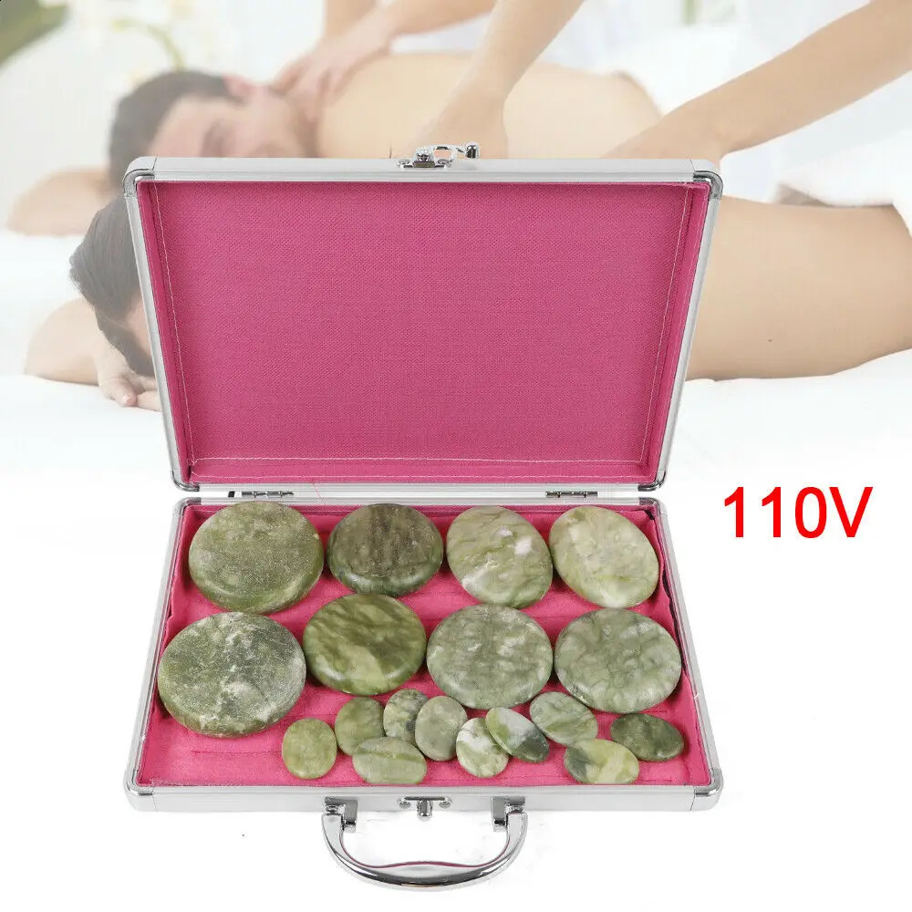 Stones Massage Set 16/20/28Pcs Basalt Stones with Heater Box for Home Salon Professional Relaxing Healing Pain Relief 241230