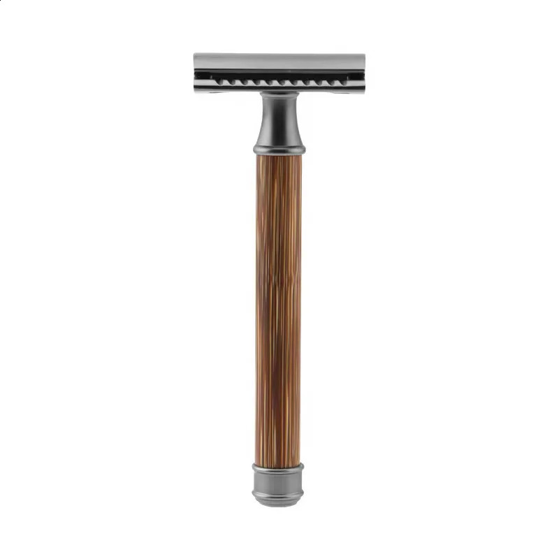 Men Safety Shaving Razor Bamboo Handle Double Edge Classic Manual Razor Shaver Classic Mens Shaving With 10Pcs Blades 241230