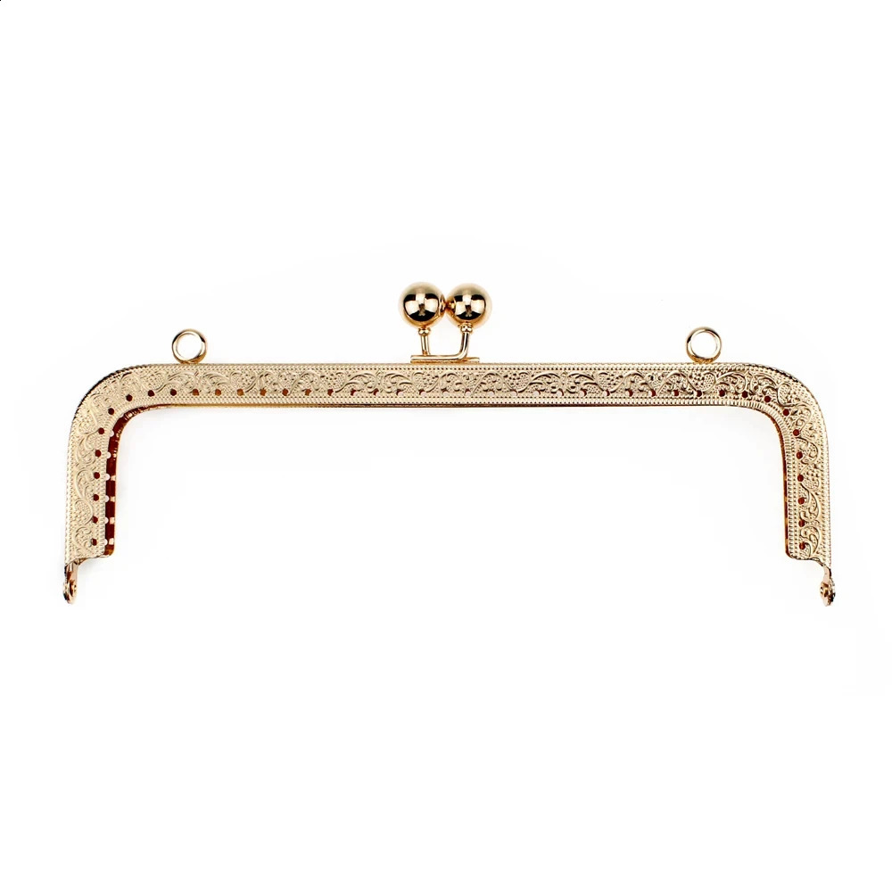 20cm Square Shape Embossing Beads Kiss Metal Purse Frame Clasp Lock Handbag Handle Frames DIY Fashion Women Bag Accessory 241226